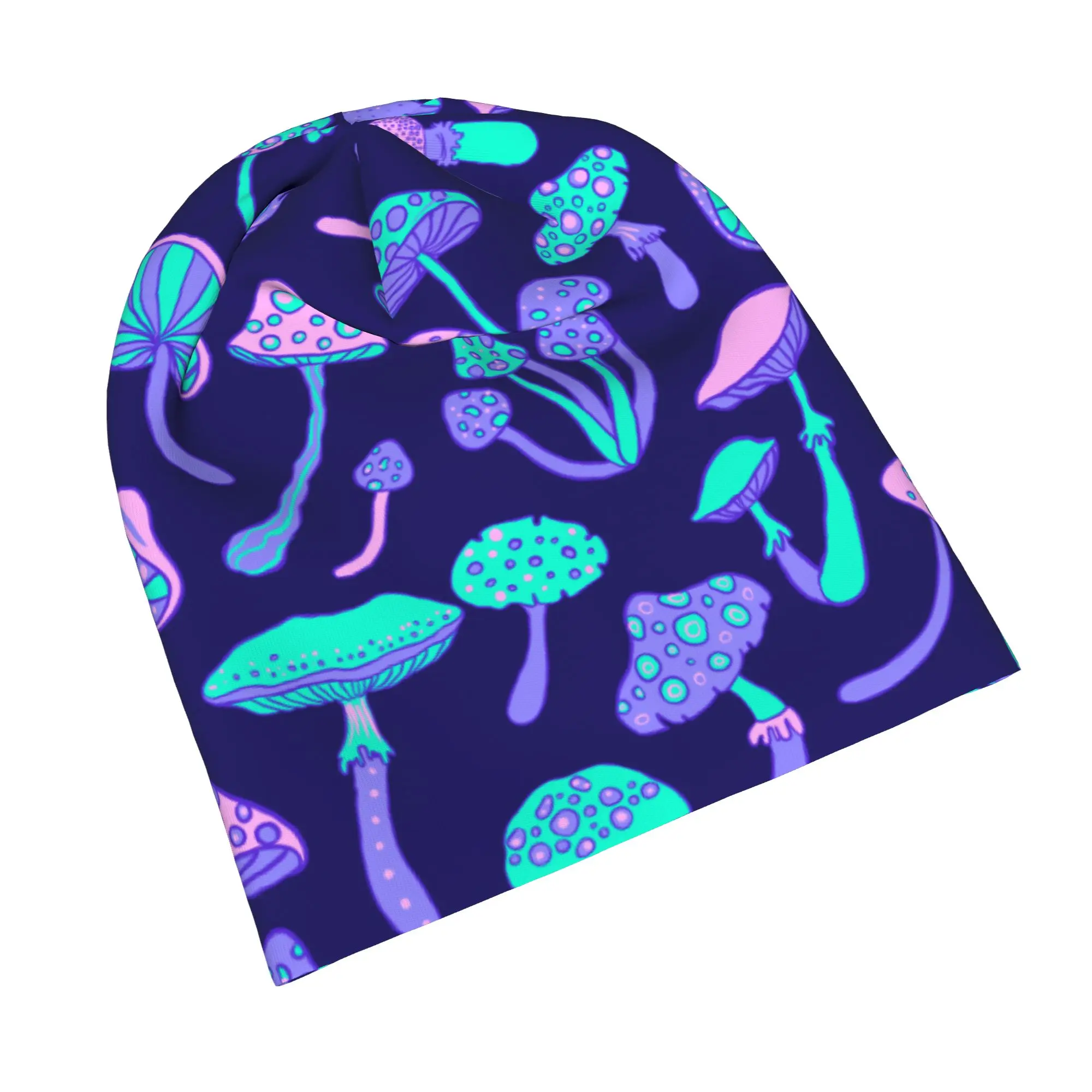 Magic Mushrooms Skullies Beanies Hats Psychedelic Hippie Summer Men Women Outdoor Caps Warm Dual-use Bonnet Hat