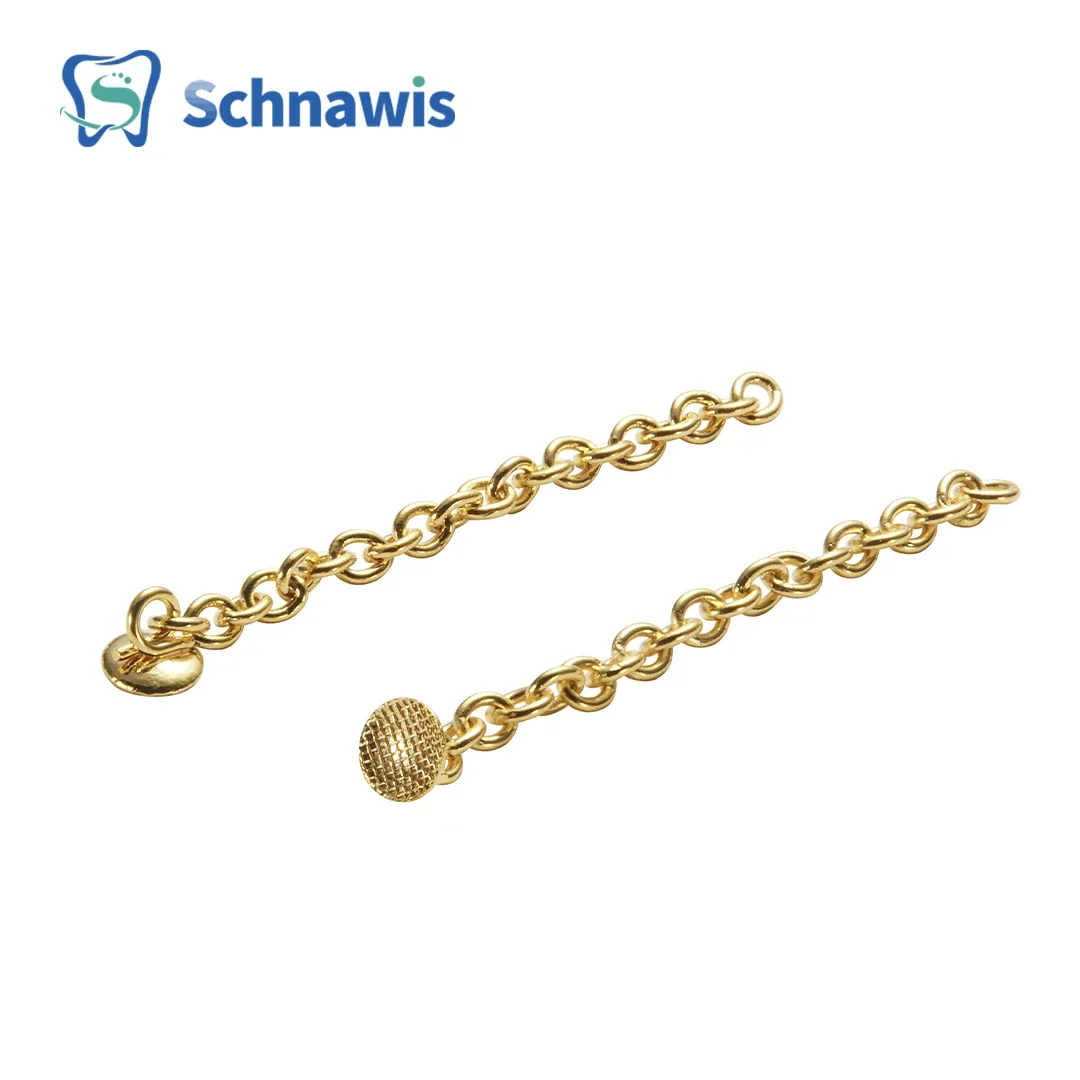 2Pcs/Bag Dental Orthodontics Button Chain Golden Direct Bond Eyelet  Lingual Traction Round Orthodontic Acessorios Materials