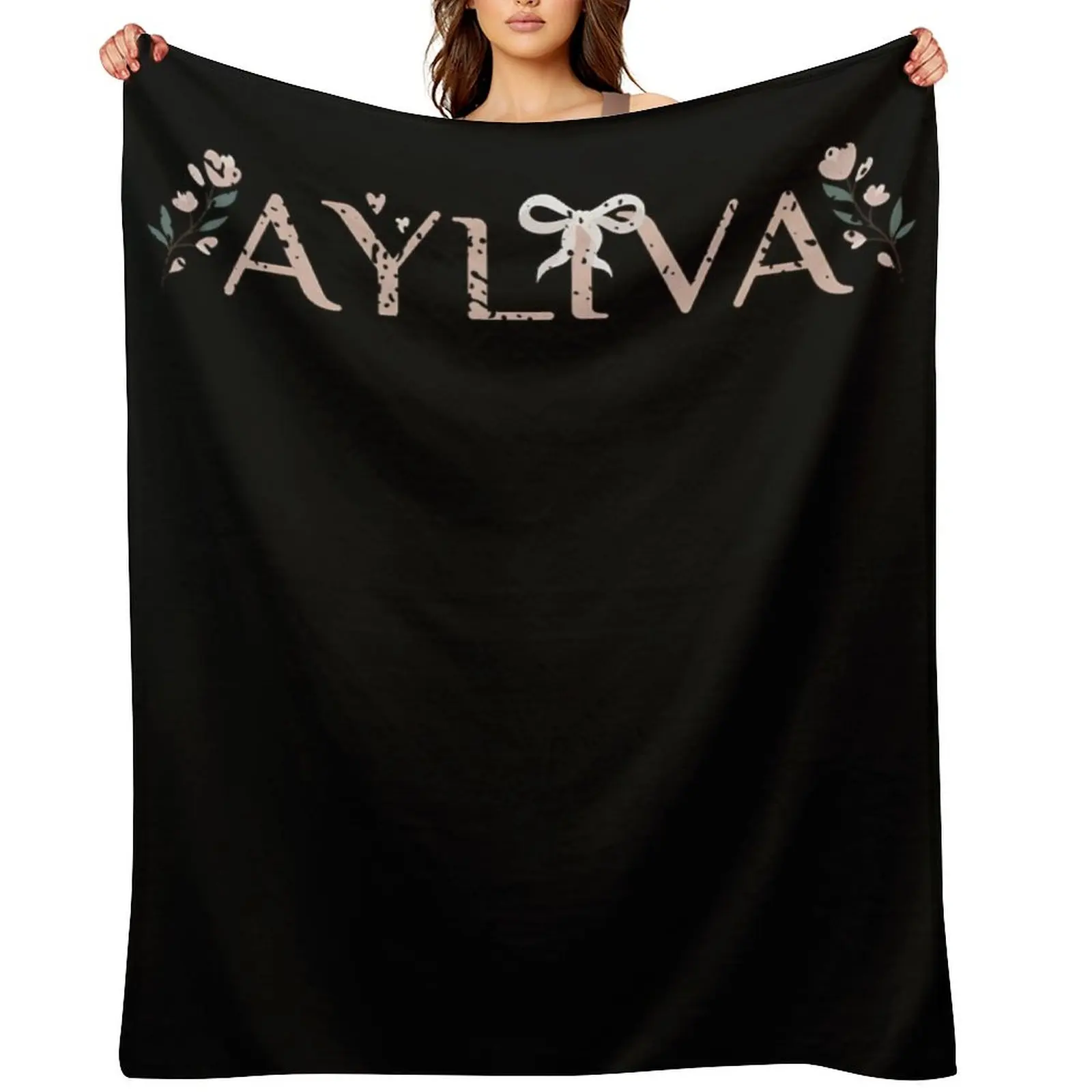 ayliva with bow and flowers Throw Blanket halloween Giant Sofa for babies Decorative Beds Blankets