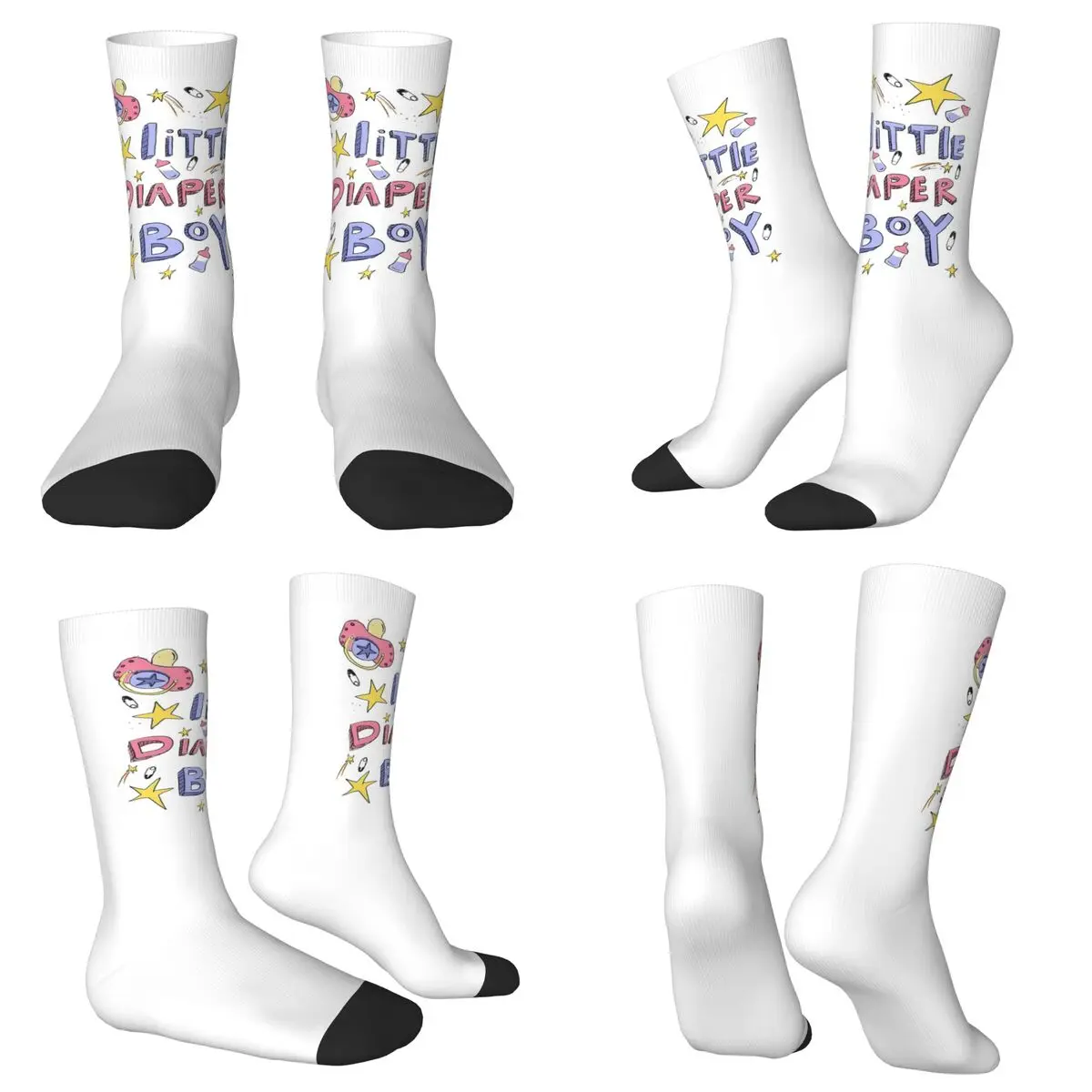 Little Diaper Boy Abdl Socks Harajuku Super Soft Stockings All Season Long Socks Accessories for Unisex Christmas Gifts