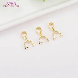 10PCS 12.8 x 6 MM 14K Gold Color Brass Necklace Earring Connect Clasp for Jewelry Making Findings Accessories