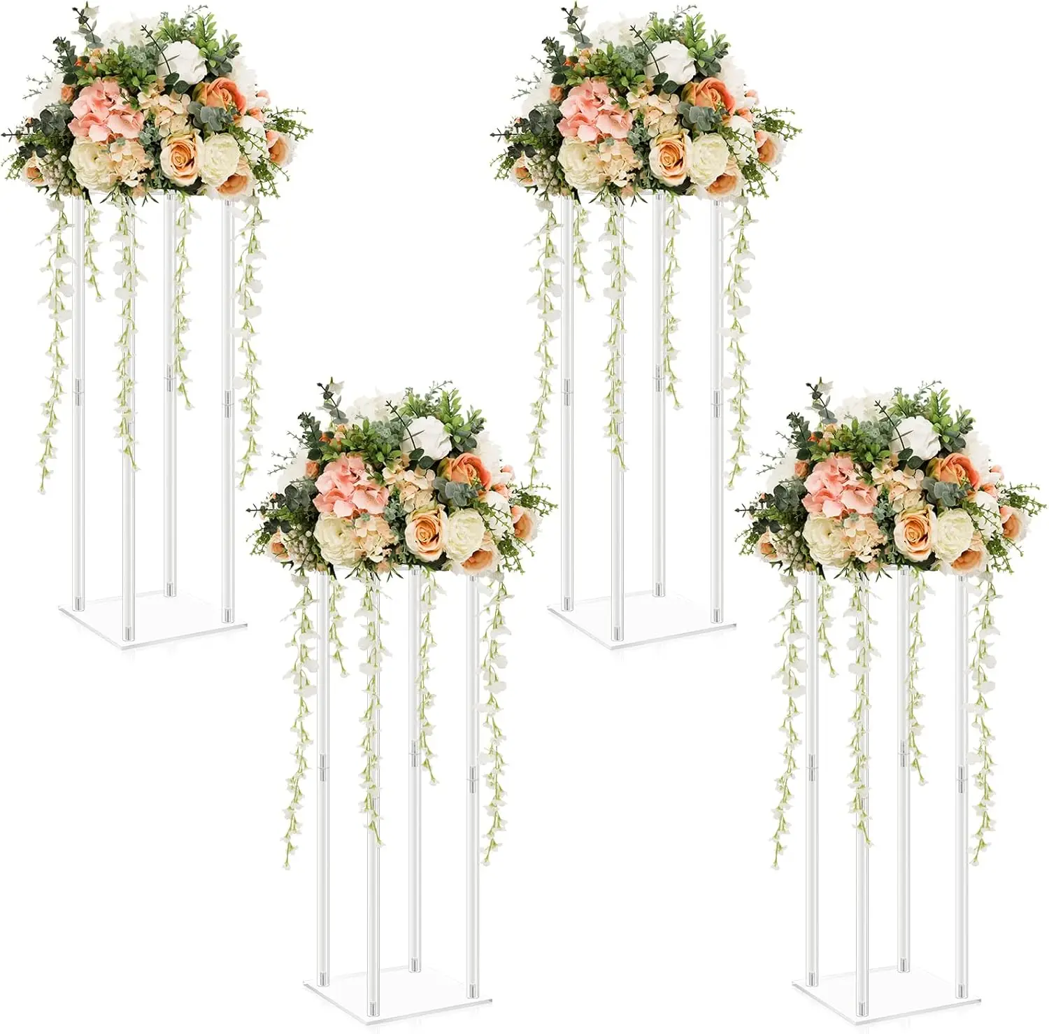 4pcs/10pcs/40cm/90cm/120cm)Wedding Centerpieces Acrylic Vases Flower Vase for Tables Clear Vases for Centerpieces Flower Stand C