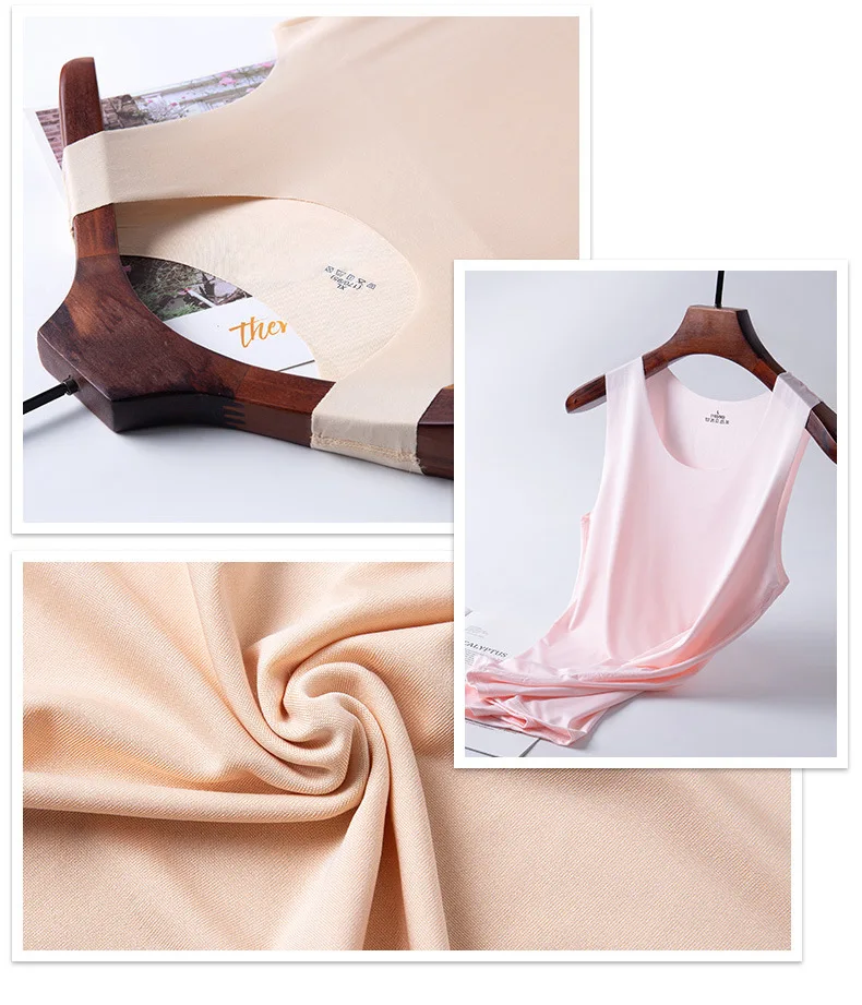 女性の夏の下着痕跡タンクキャミソールベストカジュアルノースリーブレディースストリートタンクトップス Tシャツ甘いセクシーなベスト女性 Tシャツ