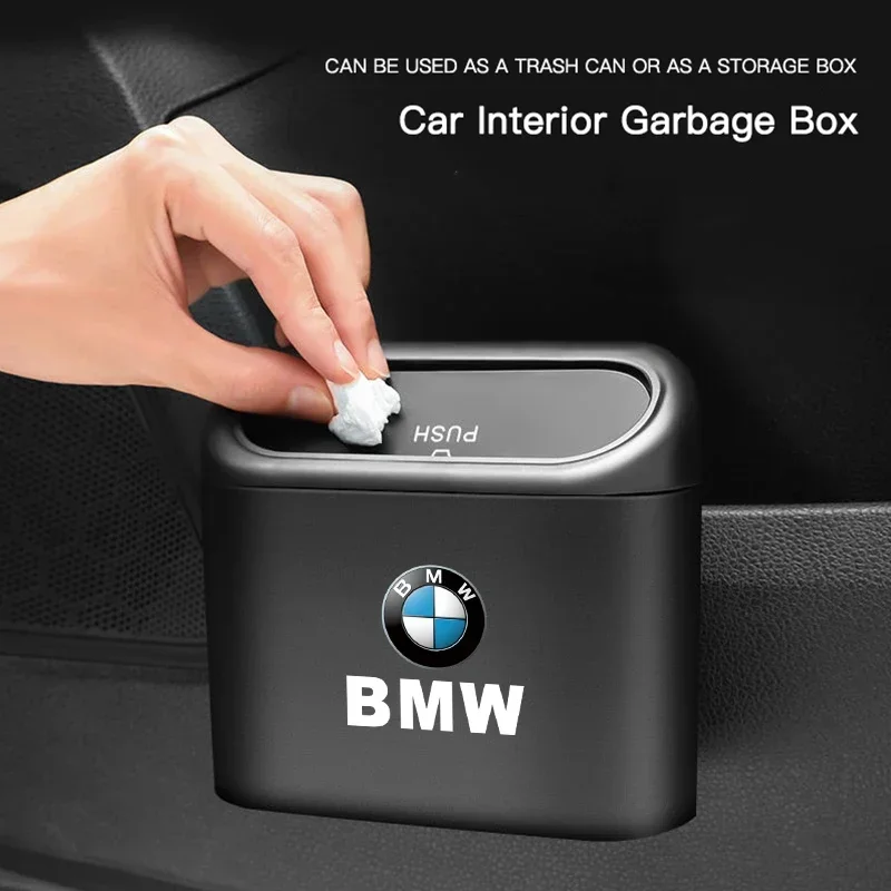 Car Door Portable Trash Can Auto Logo Storage Box Tools For BMW M3 M4 M5 G42 G30 G20 E39 E36 E87 E53 F44 F07 F34 G15 G16 G23 G22