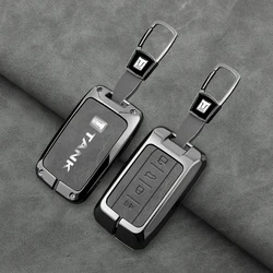 Zinc Alloy Leather Car Remote Key Case Cover Shell Fob For Great Wall GWM WEY TANK 300 500 Tank300 Tank500 Keychain Accessories