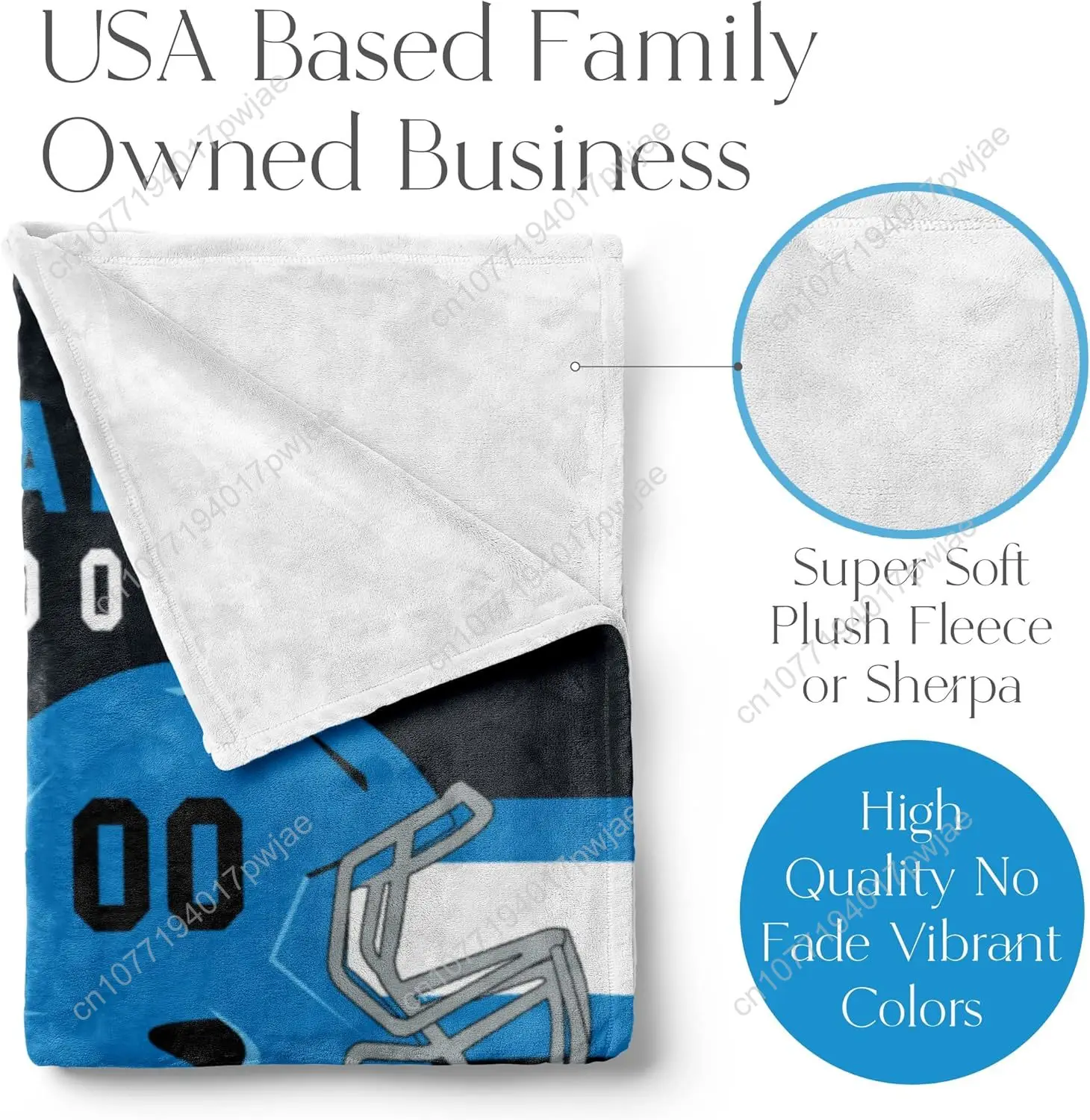 Personalized Throw Blanket for Football Fans Ships Next Day Made in USA -Custom Fleece Name Ideal Youth Footb  Custom blankets