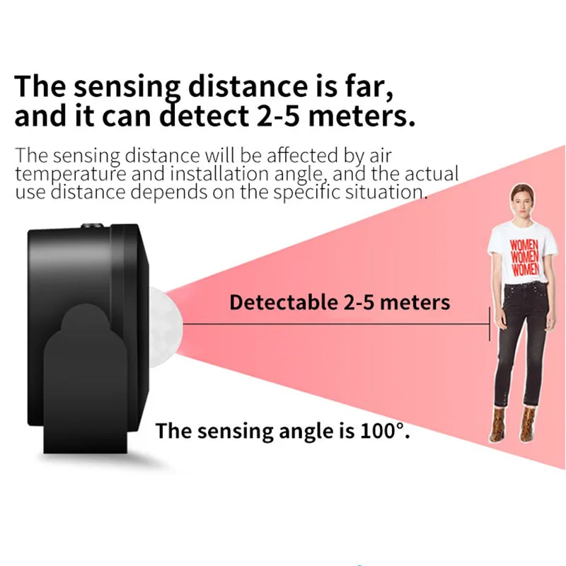 CACAZI Wireless PIR Motion Sensor Detector Door Gate Entry Bell Chime Alert Alarm Doorbell for Business Store Outdoor Door Bell