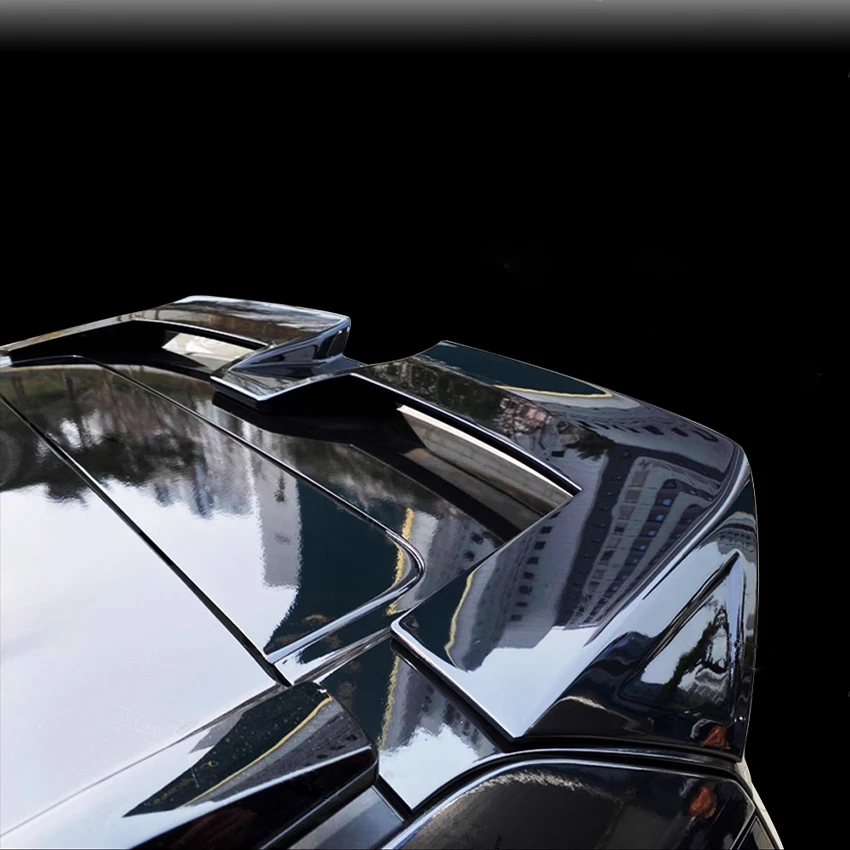 ل 2024-2025 هيونداي سانتا FE MX5 غطاء صندوق السيارة الخلفي سقف سبويلر أجنحة الكربون الأسود اكسسوارات السيارات جزء