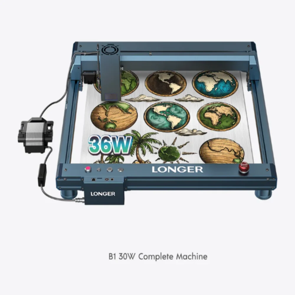 LONGER B1 30W Laser Engraver, 33–36W Output Power, 6-Core Diode Laser, High-Power Laser Cutter, Enhanced Cutting Capability, Fast Engraving Machine for Wood, Acrylic & More