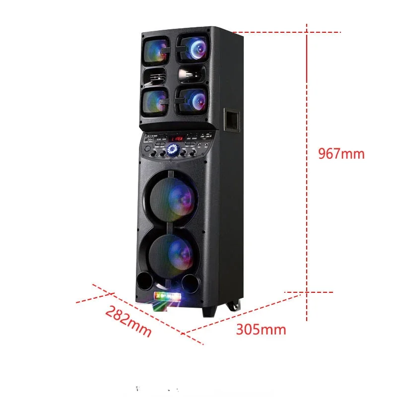 Sound Equipment/amplifiers Big Speakers Outdoor Dj Party Karaoke Speakers with 2 Wireless Microphone