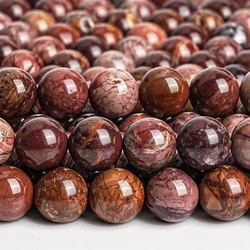 4/6/8mm Natural Stone Beads Red Jaspers Round Loose Spacer Beads For Jewelry Making DIY Bracelet Necklace Charms 15''