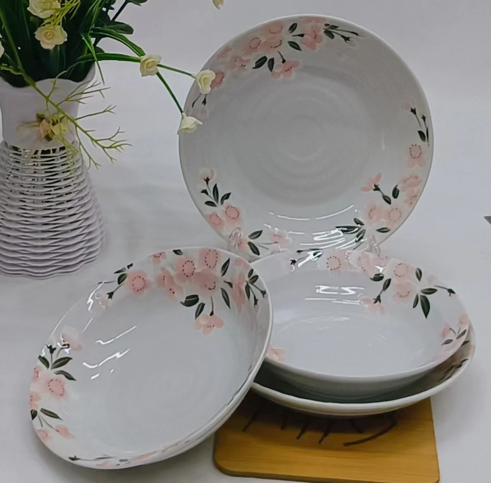 

Arst Cerc Floral Series High Temperature Porcelain Soup Bowl Rice Bowl Dert Plate Fi Plate Dining Set Court Sle Dai...