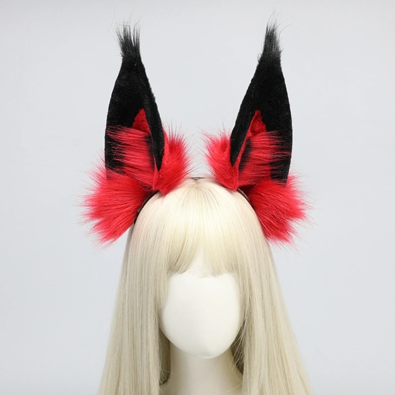 

Anime Headband Furry Devil Ear Hairhoop Halloween Dressingup Hairband Costume Accessory Masquerades Party Props Headwear