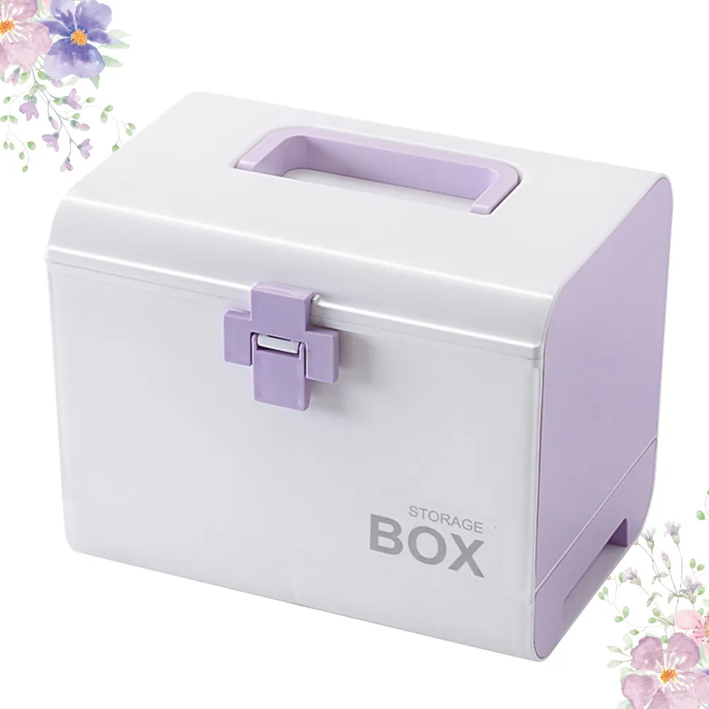 1Pcs Portable Medication Box Premium Plastic Family Medicine Organizer with Compartmentalized Design for Home Outdoor Travel Dry