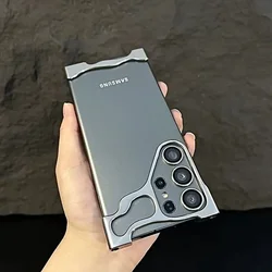 Aluminum Alloy Shockproof Bumper For Samsung S26 S23 S24 S25 Ultra Luxury Irregular Metal Phone Case With Lens Film Protection
