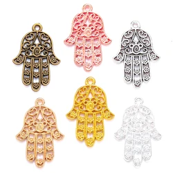 10pcs 6 color Antique Silver color Hand of Fatima Charms Pendant DIY Handmade Jewelry Accessories 30*20mm I119