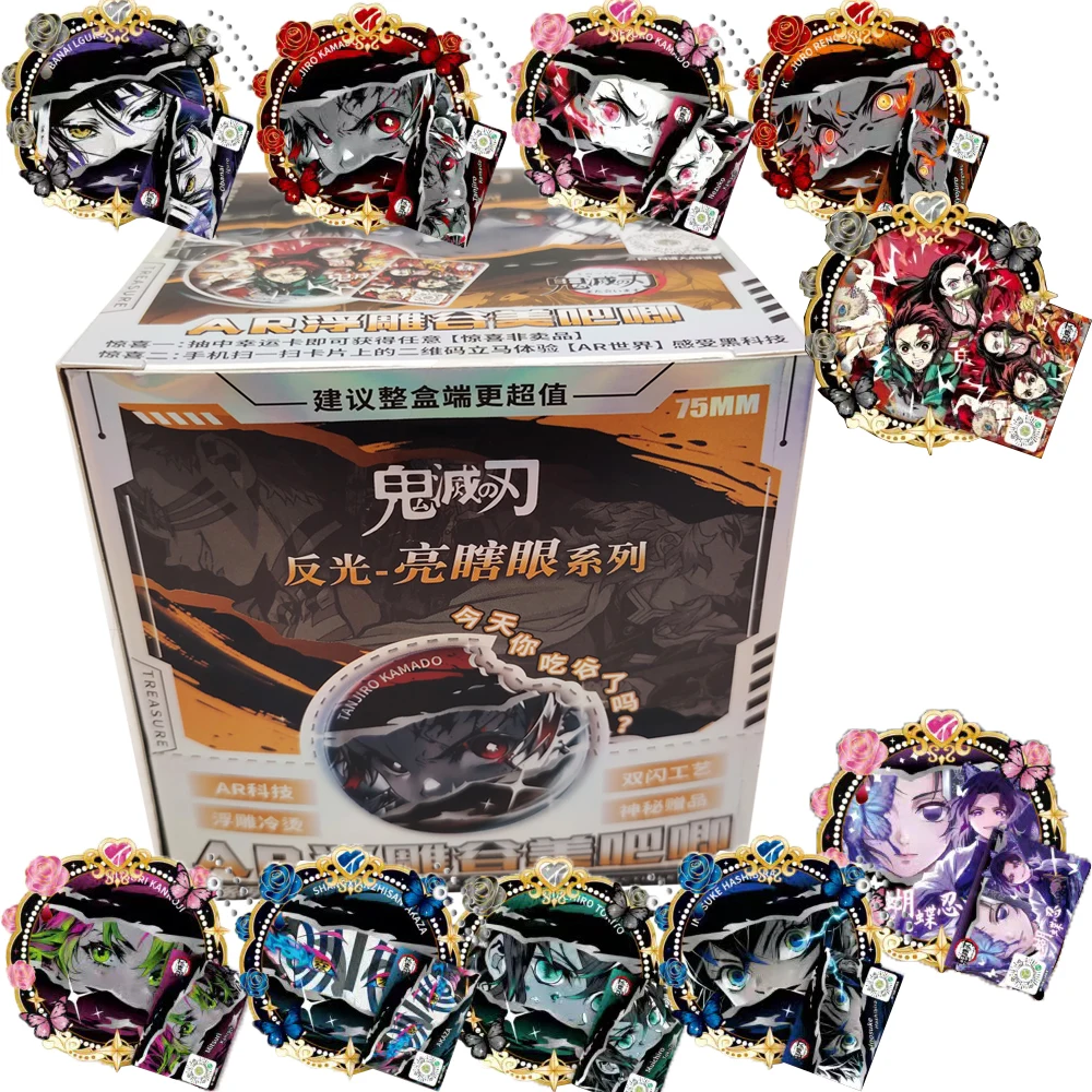 Popular Classic Anime Demon Slayer Characters Collection Cards Cartoon Cosplay Badge for Backpack Accessories Boys Girls Gifts
