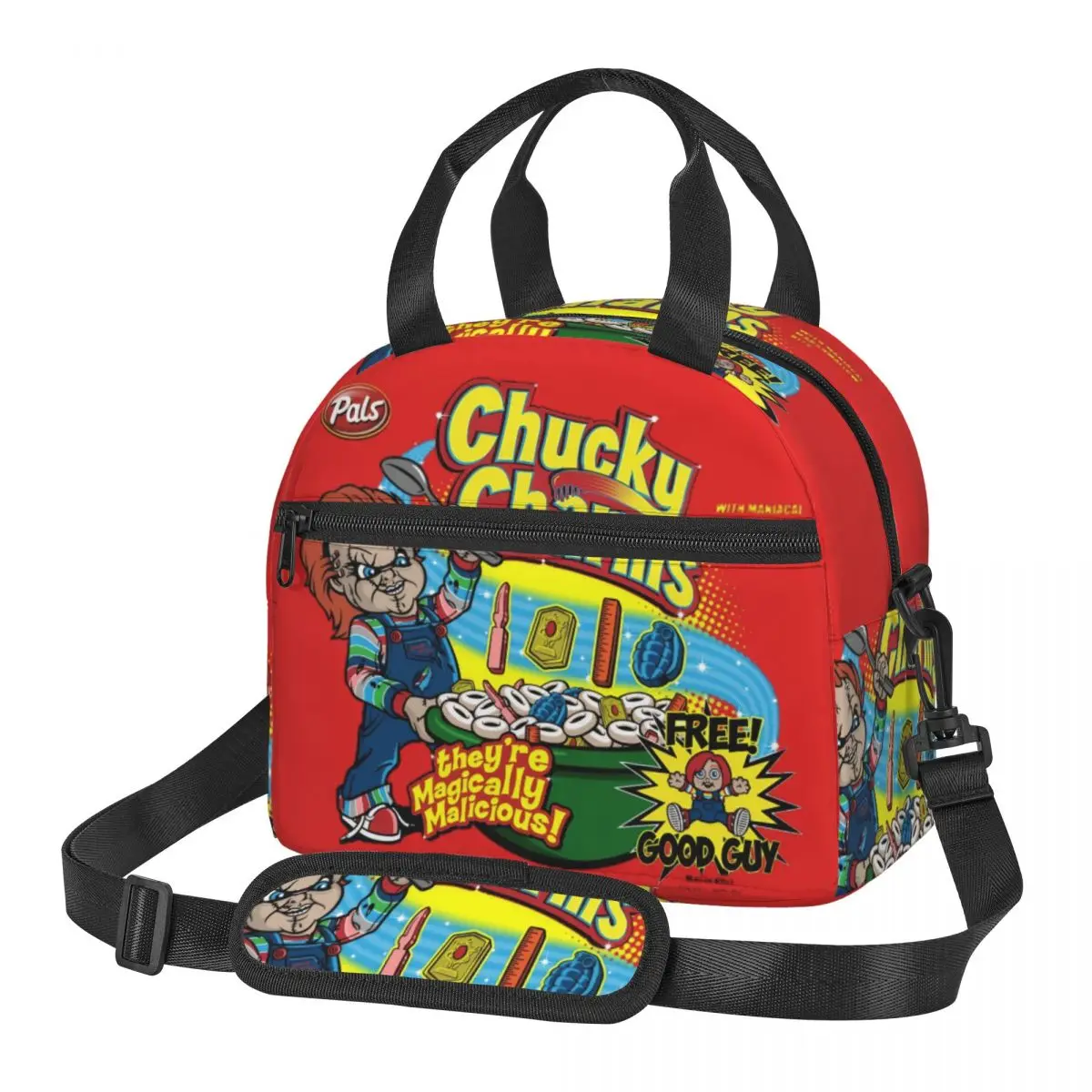 Chucky Charms Insulated Lunch Bag With Adjustable Shoulder Strap Horror Halloween Storage Food Box Cooler Thermal Lunch Boxes