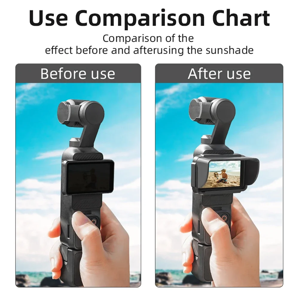 Sun Hood for DJI OSMO Pocket 3 Gimbal Camera Screen Sunshade Outdoor Light Weight Sunlight Reduce Cover Photography Accessory