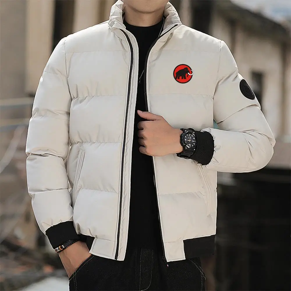 2024 Stand Collar Coats Autumn Jacket Men Cotton Padded Korean Fashion Streetwear Casual Clothing