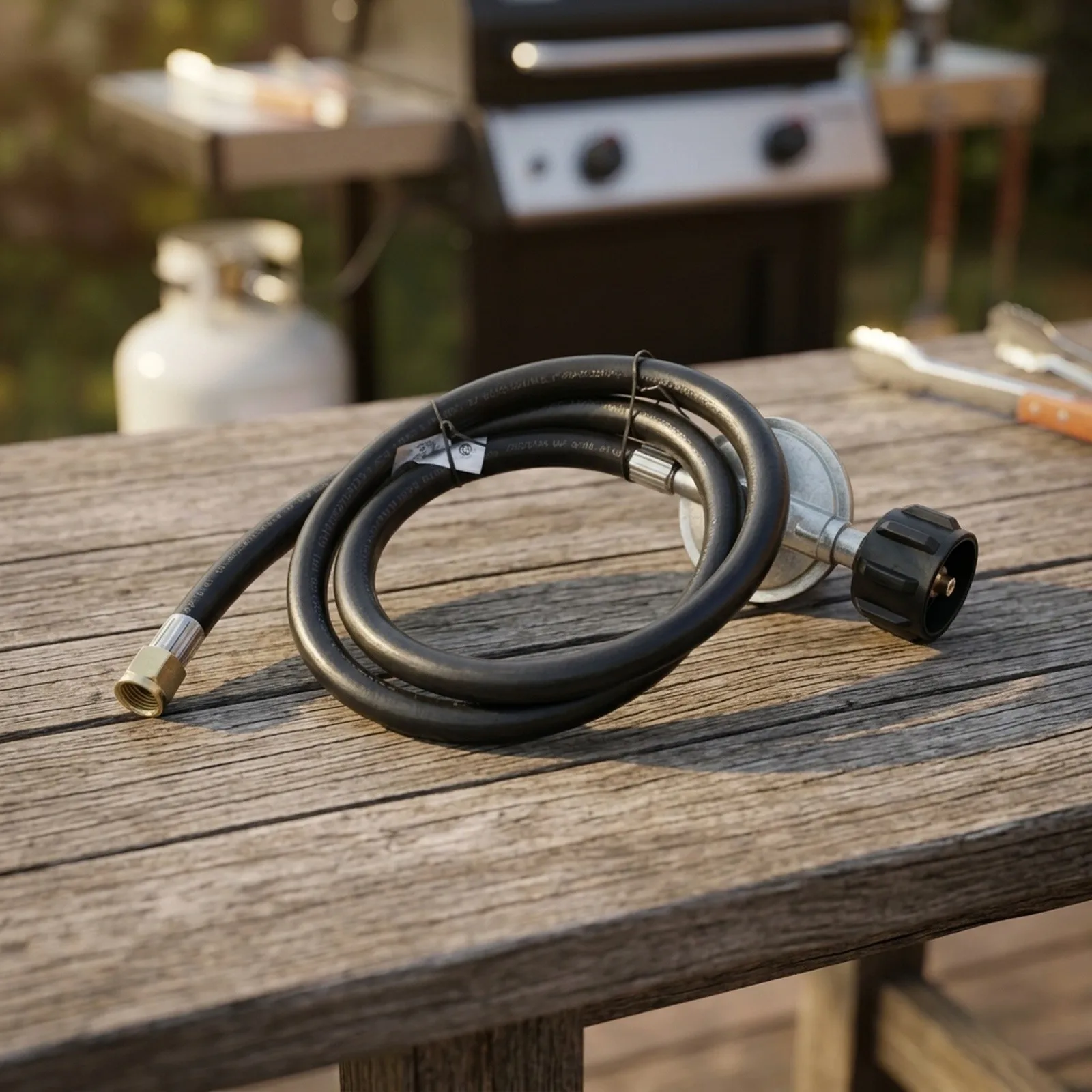 BBQ Setup 4ft Gas Hose Kit Multi-purpose Propane Accessory Kit Camping Stove Hose Weather Resistant Multi-Purpose Compatibility