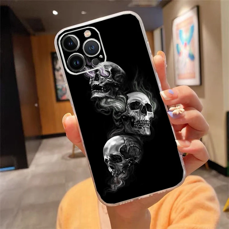 

Phone Case For iphone 17 Air 17 16 Pro Max 15 14 13 Pro Max 15 16 Pro 15Plus Skull Skeleton