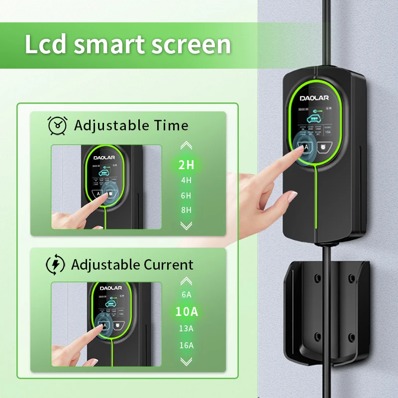 Daolar WIFI control 11KW EV Charger 3 Phase 16A Type 2 Electric Vehicle Charger with CEE plug PHEV EV Car Charging Station