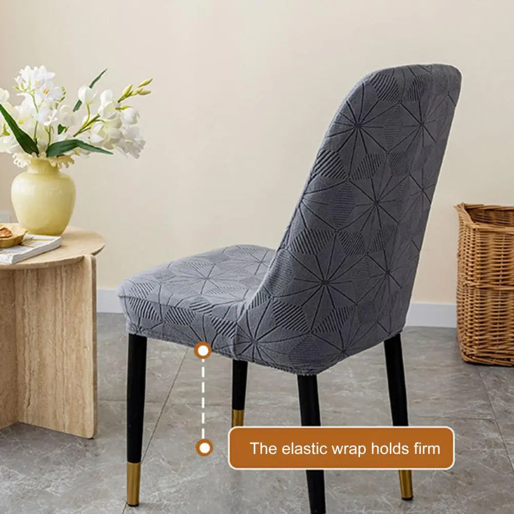 Chair Cover with High Elastic Design Elastic Jacquard Chair Cover Set Slip-resistant Seat Protector for Dining Room Decor Home