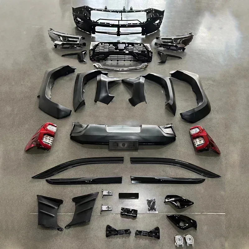 

For hilux 2016-2019 Upgrade to 2023 GR sport quality bumper Car body kit with Grille .