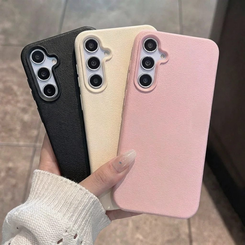 Candy Color Silicone Phone Case For Samsung S26 S25 S24 S23 Ultra FE Case A56 A57 A17 A16 A37 A55 A07 A26 Lichee Pattern Cover