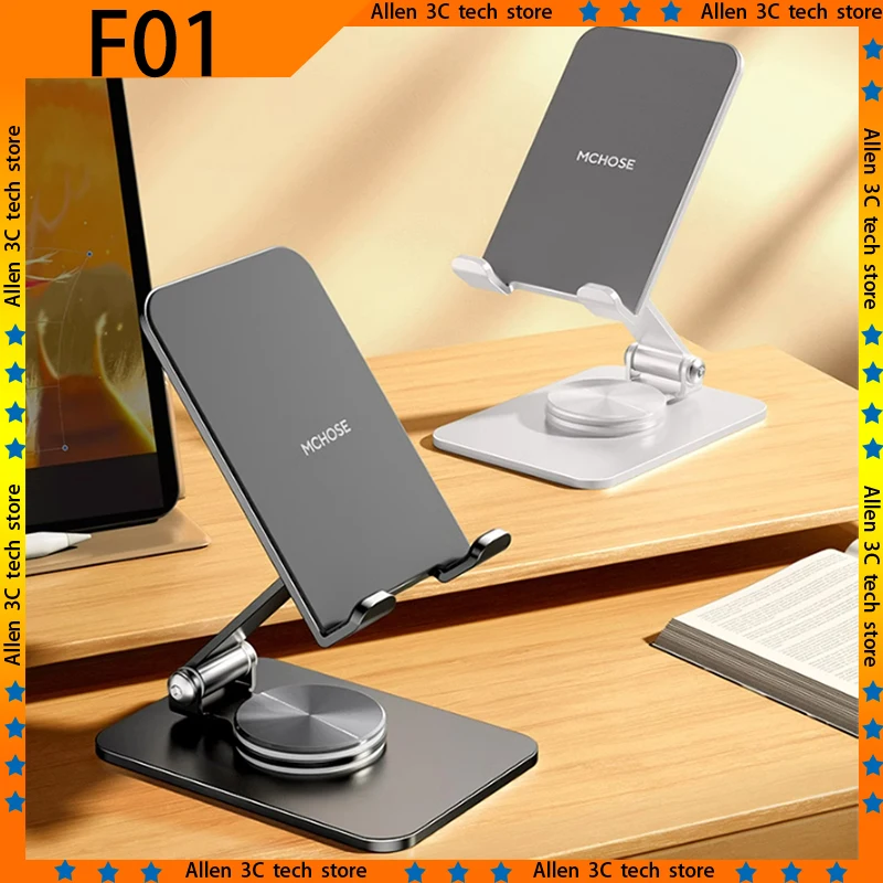 MCHOSE F01 dudukan ponsel asli, Tripod iPad 360 ° Desktop Live Streaming, dudukan ponsel kustom lipat khusus