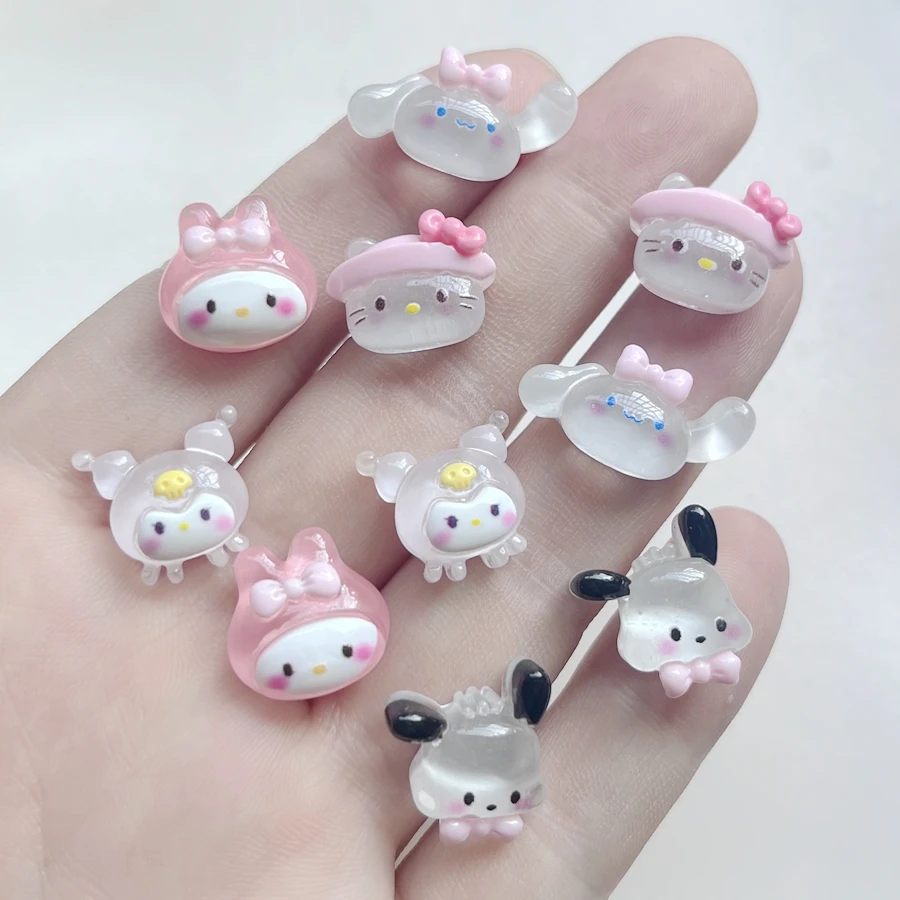 20pcs new transparent color Kawaii Animal resin Flat back decoration diy hair accessories Phone  decoration jewelry decoration