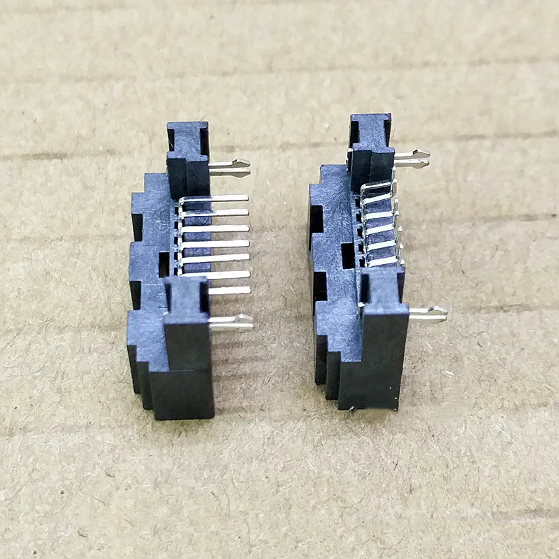 10PCS SATA Connector Socket SATA Male Header 7-Pin Male Header Half-Encased with Window  Right-Angle Pin/Horizontal SMT, Type A