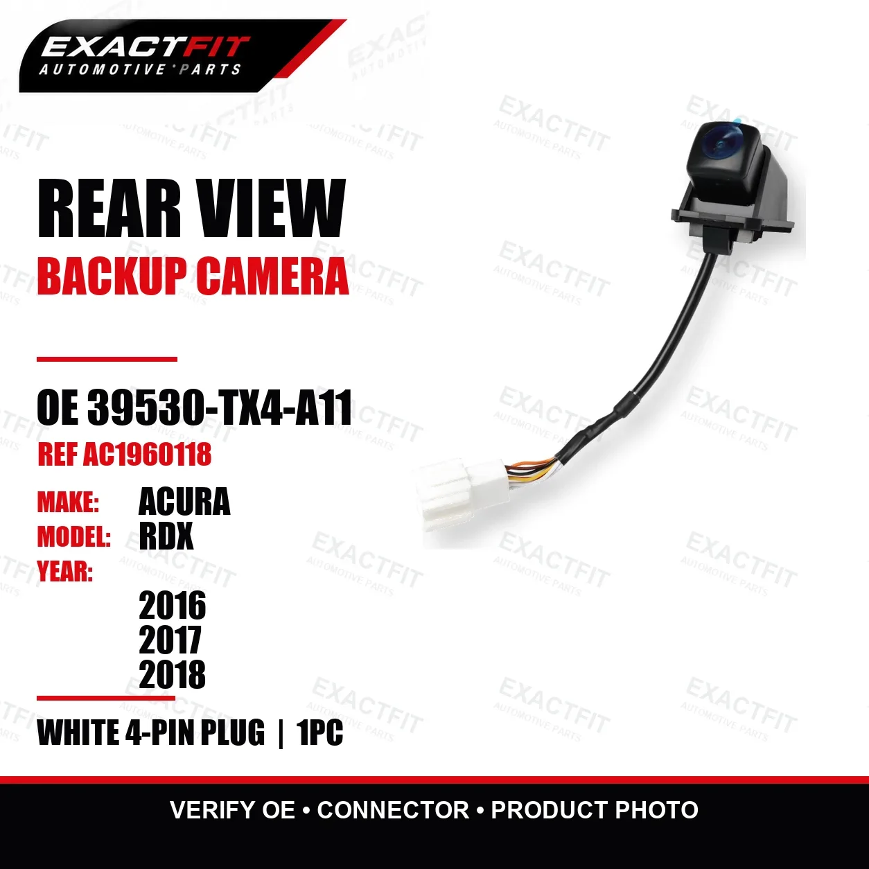 39530-TX4-A11 Rear View Backup Camera for Acura RDX 2016 2017 2018 Rear Parking Assist Camera Replacement Assembly