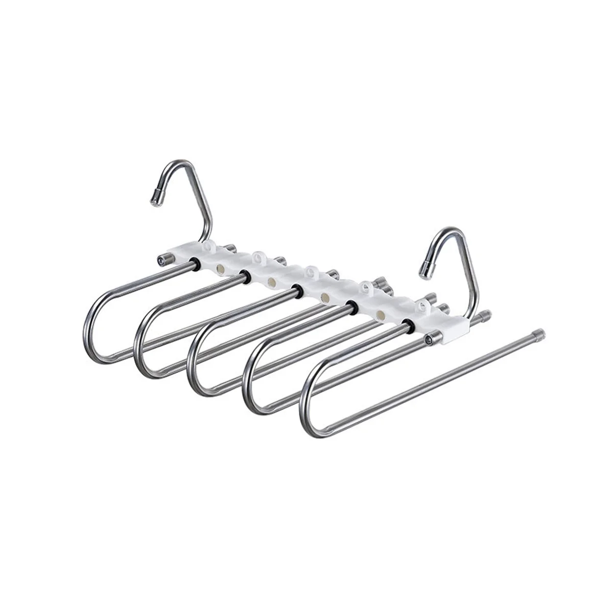 ไม้แขวนกางเกงทำจากเหล็กมีหลายชั้นชั้นวางที่เก็บเสื้อผ้า5ชั้น