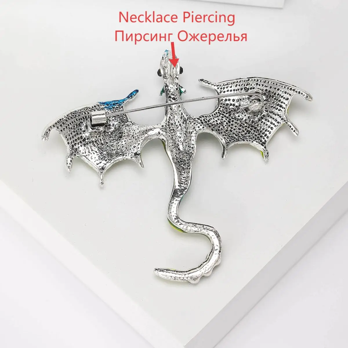 Beaut&Berry Hot Trendy Enamel Flying Dragon Brooches for Women Unisex Animal Pins Office Party Casual Accessories Gifts