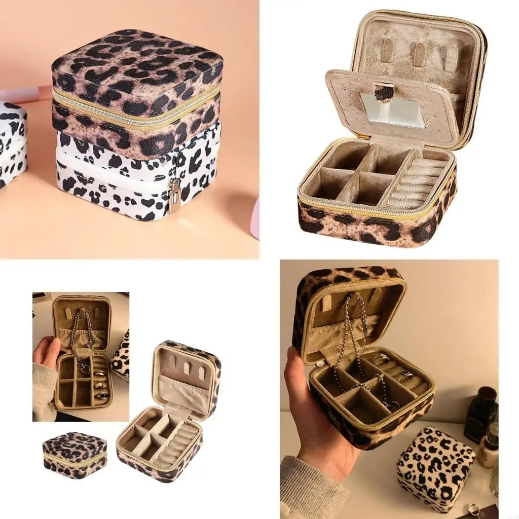 

Stylish Leopard Print Jewelry Holder Elegant Leopard Print Jewelry Waterproof Storage Container for Women Ladies
