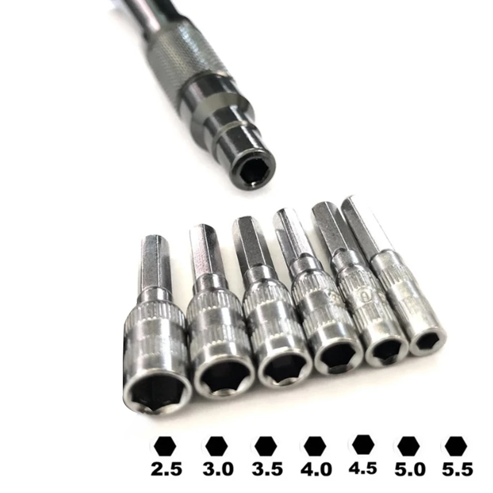 6 Pcs 6 Punkt Hex Buchse 6 In 1 2.5/3/3.5/4/4.5/5mm H4 Mutter Fahrer 4mm Mutter Seite Buchse Hand Reparatur Werkzeug Schraube Buchse – Detail 5
