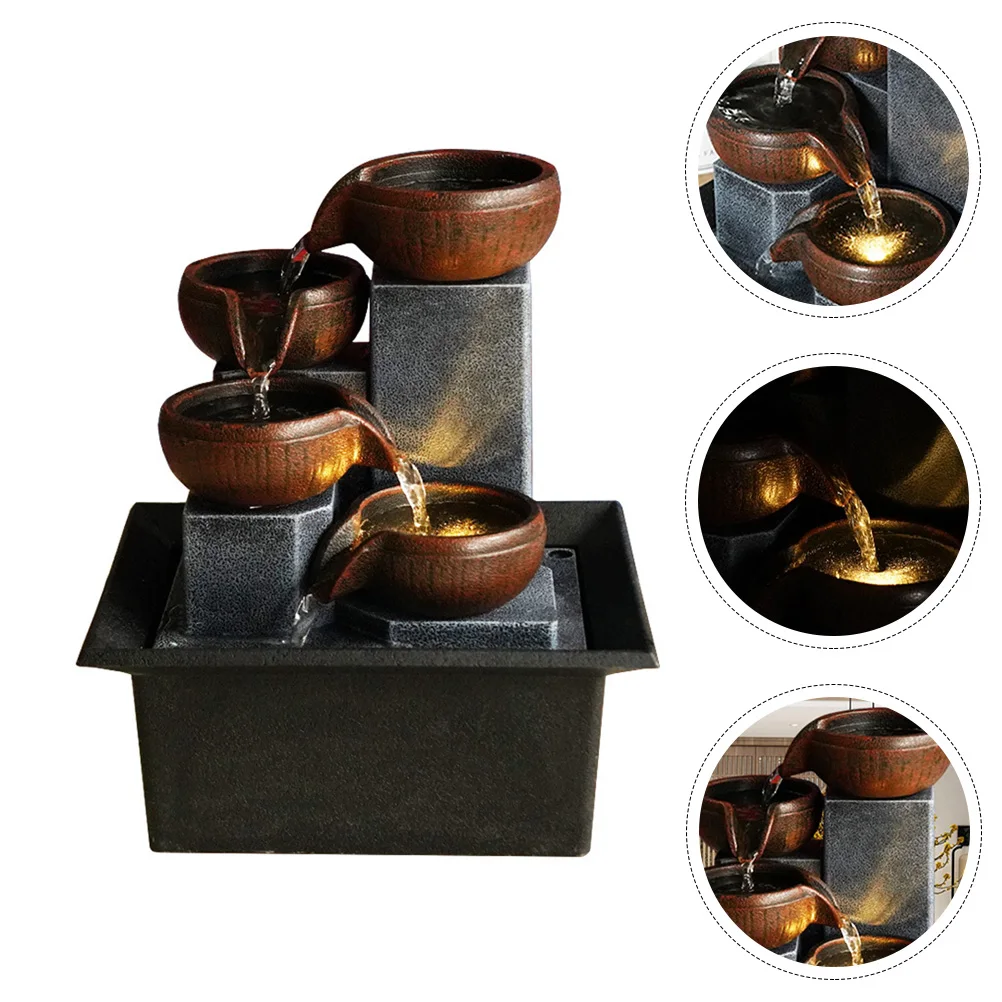 

Desktop Fountain Ornaments Decoration Tabletop Waterfall Mini for Office Decorative Fountains Plastic Table-top