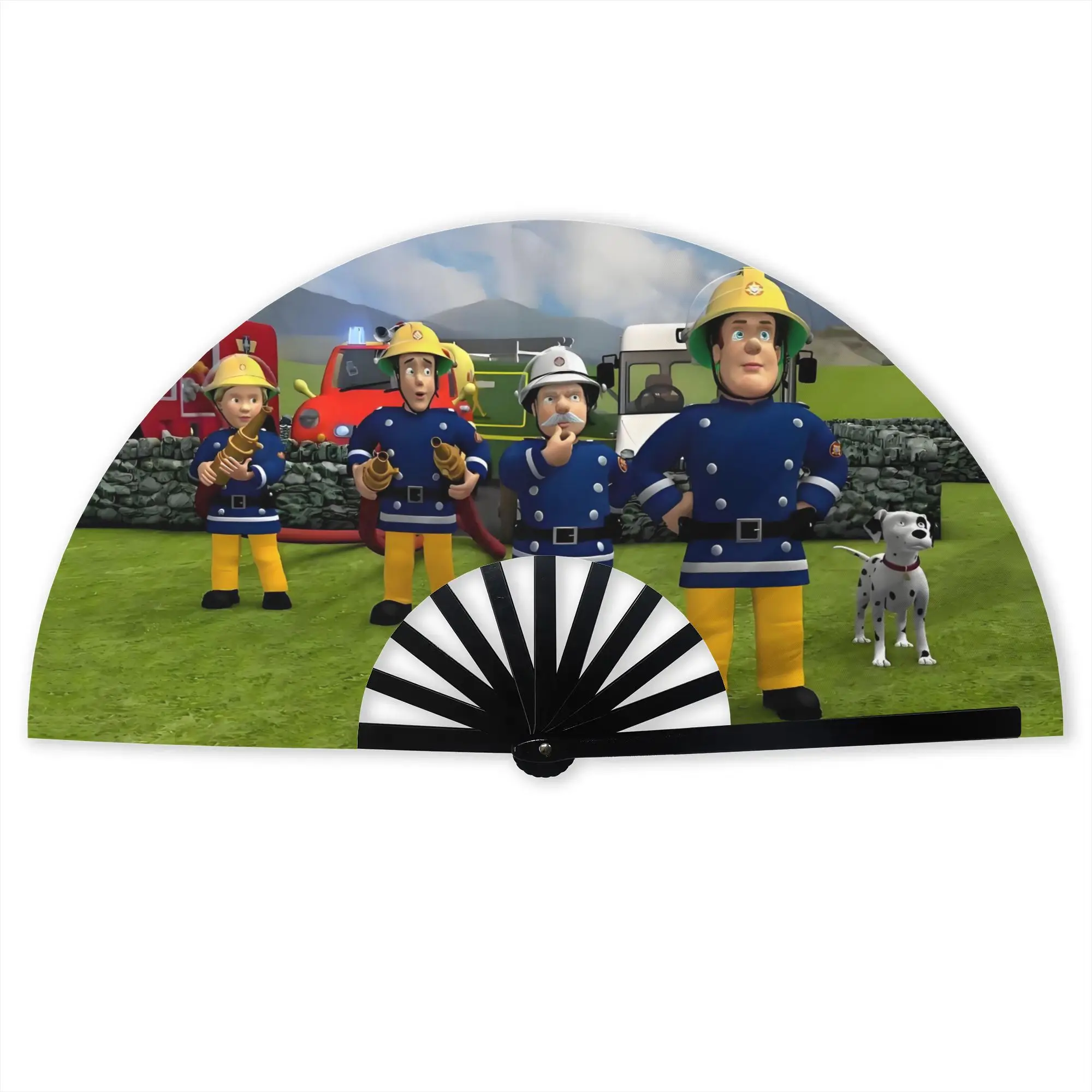 Firefighter Sam Hand Fan Promotional Gift Wedding Fireman TV Durable Folding Fans Creative Bulk Pack Fan