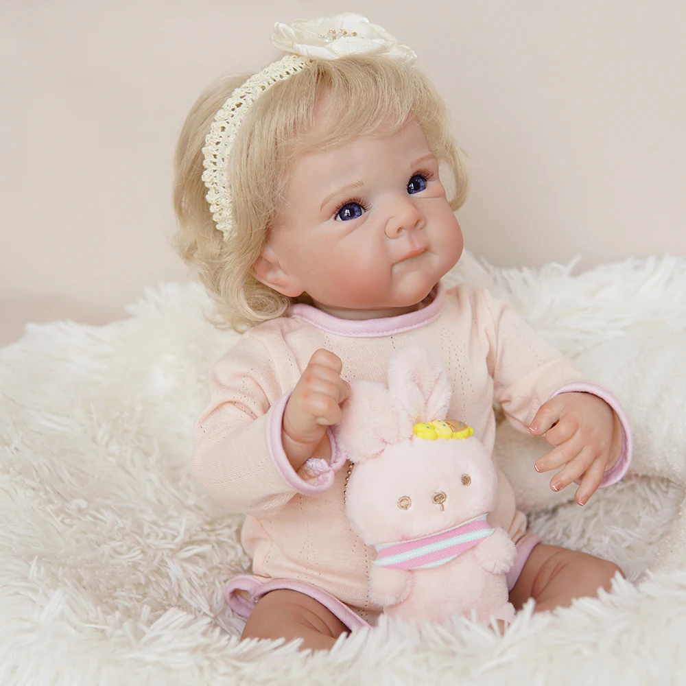 19 Inch 48 cm Real Baby Doll Vinyl Cotton Handmade Art Doll Cute Sleeping Newborn Silicone Realistic Reborn Baby Doll