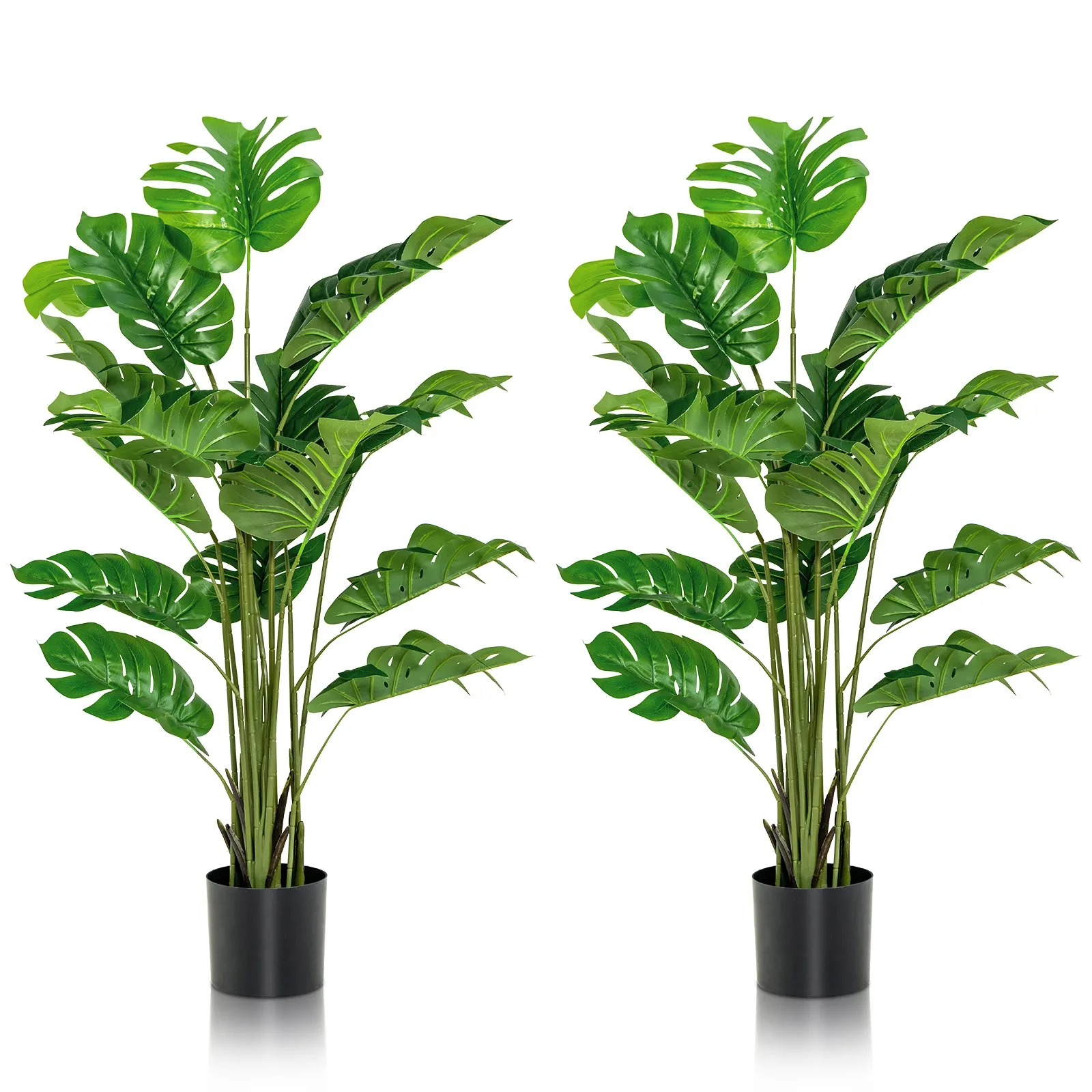 

5FT Artificial Tree 2-Pack Faux Monstera Deliciosa Plant for Indoor & Outdoor