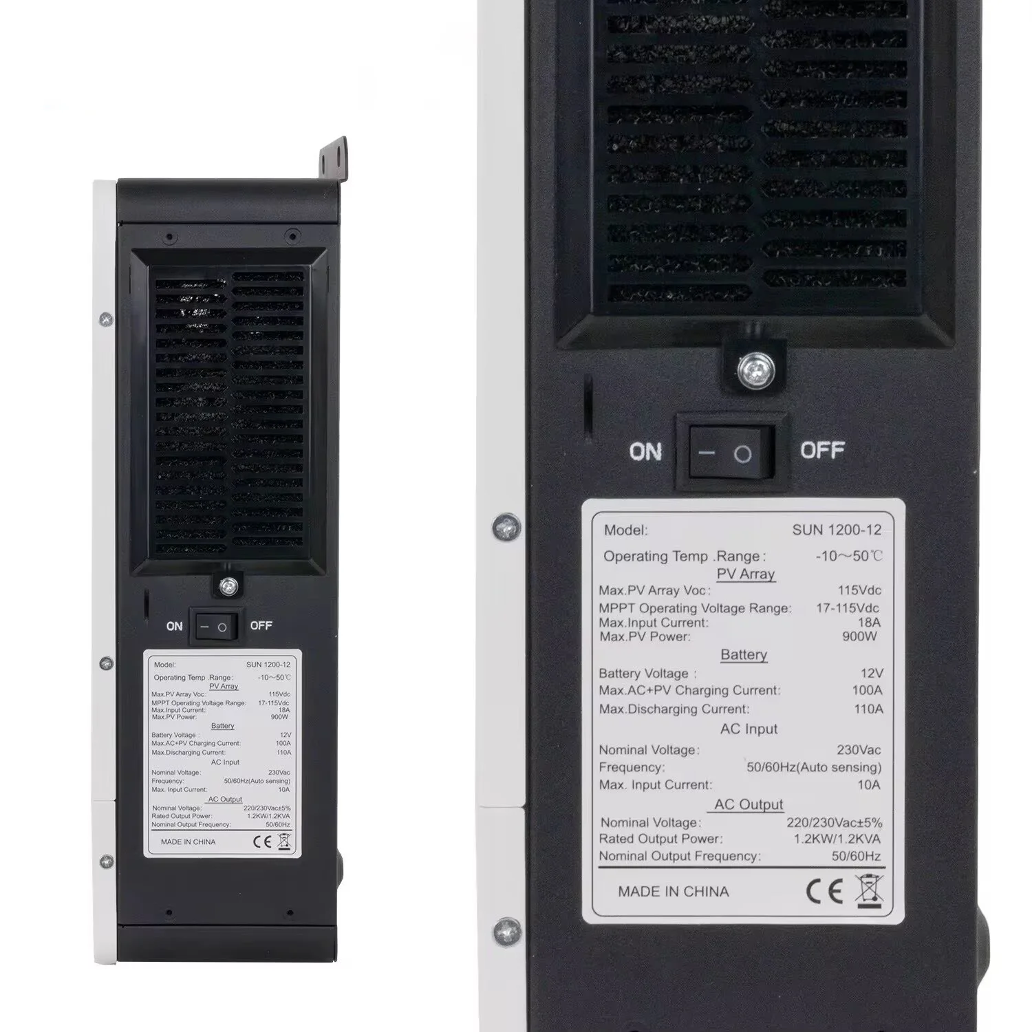 Hybrid solar inverter 2KW 12V Single phase WIFI MPPT Solar charge controller 100A PV inverter Pure sine wave off grid inverter