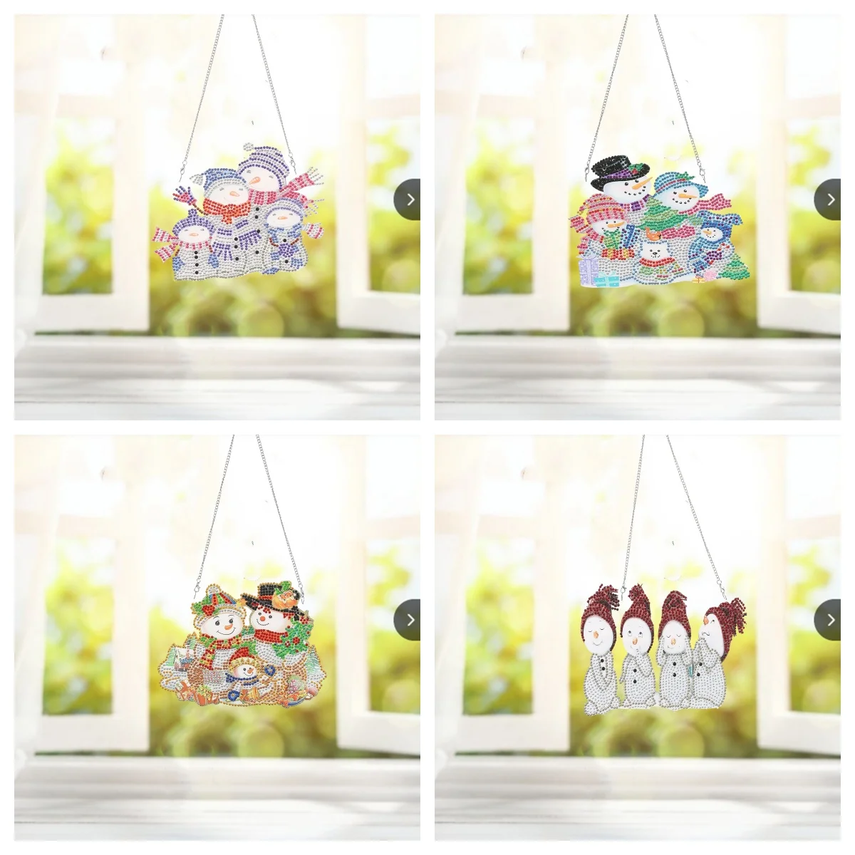 

1 DIY Рождественский снеговик тема алмазная живопись художественный кулон для украшения номера дома, украшения дома и сада