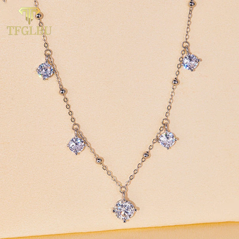 

TFGLBU 3CTTW Colorless All Moissanite 925 Sterling Silver Pendant for Women 5mm/6.5mm Shine Diamond Elegant Necklace Wholesale