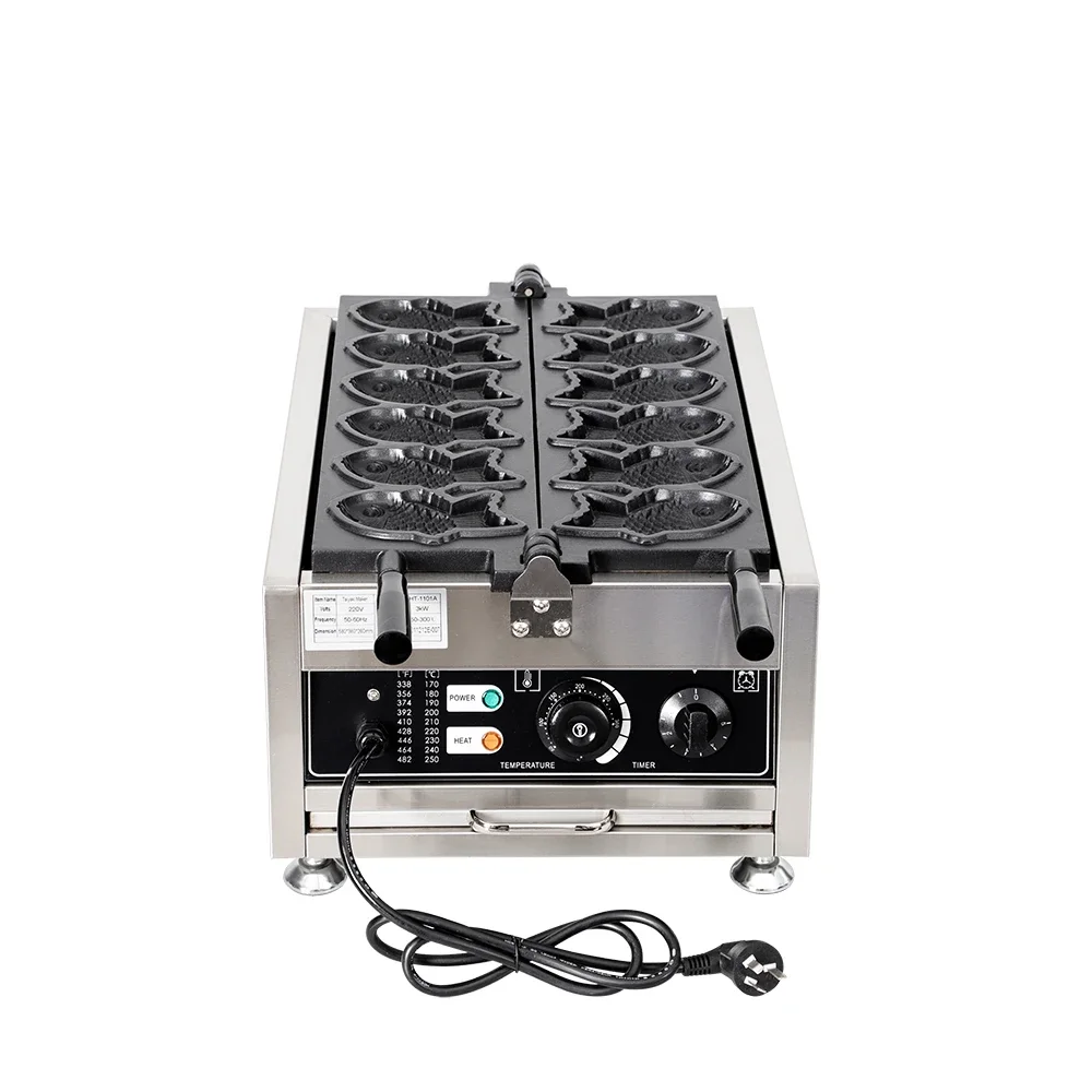 Commercial Electric Fishes Shape Waflle Machine for 110V 220V Non-stick Stainless Steel Janapese Fish Cake Taiyaki Waffle Maker