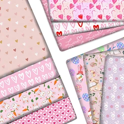 50*145cm Spring EasterPatchwork Pink Flower Series Polyester Cotton Fabric for Tissue Sewing Quilting Fabric Needlework Material
