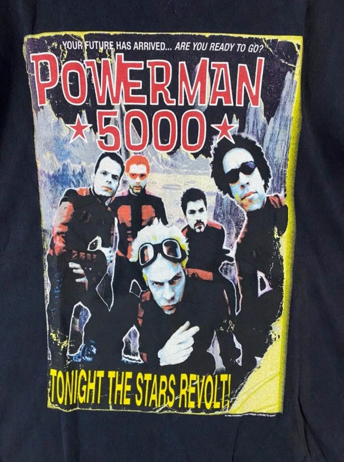 Vintage 90s 1999 Powerman 5000 Tonight the Stars Revolt Album T shirt