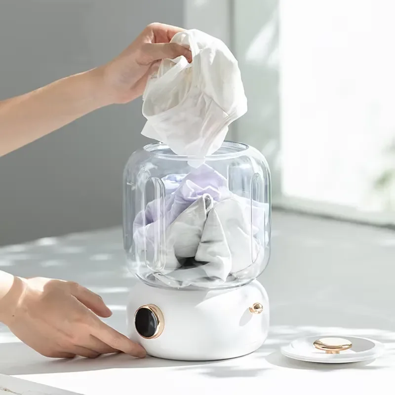 Portable Mini Washing Machine 2L USB Rechargeable 4000mAh Wireless Deep Clean for Baby Clothes Underwear Socks Delicate