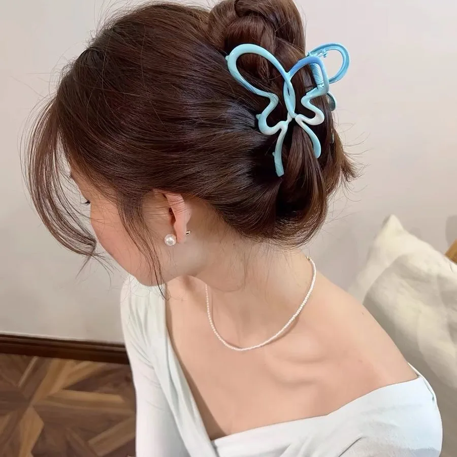 

Candy gradual change butterfly grab clip cute disc hair shark clip colorful female hair accessories